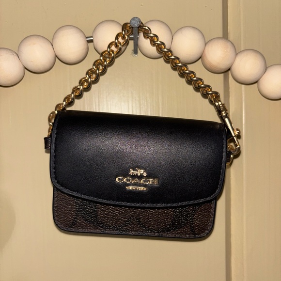 Coach Cammie Dark Brown Tote with Gold Accents W/ Card Case - Picture 12 of 16